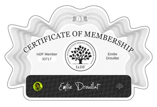 Emilie's Certificate of membership