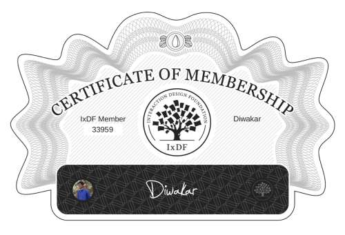 Diwakar's Certificate of membership