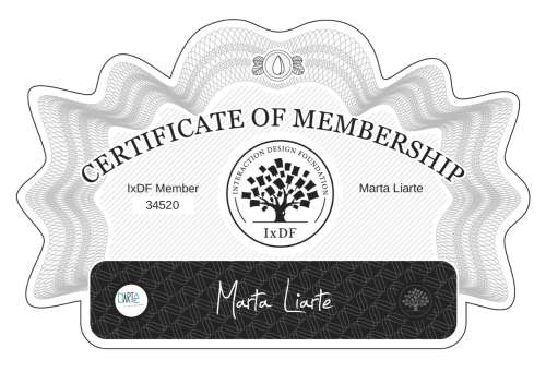Marta's Certificate of membership