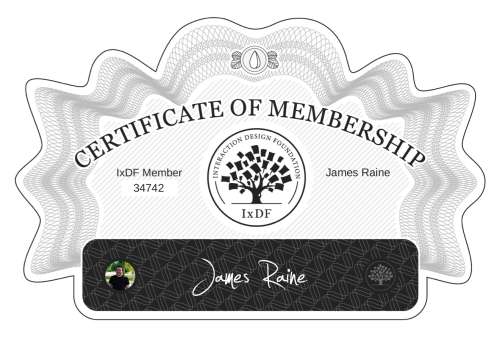 James's Certificate of membership