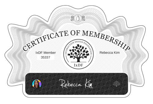 Rebecca's Certificate of membership
