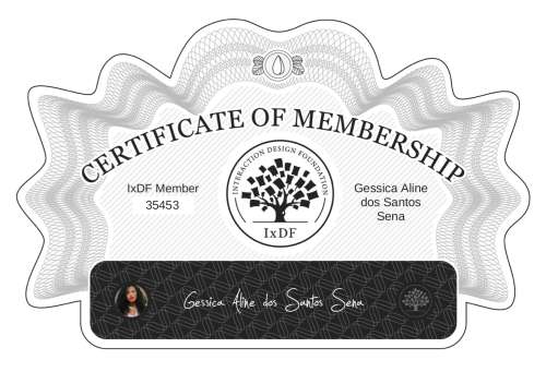 Géssica's Certificate of membership
