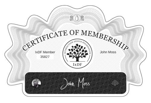 John's Certificate of membership