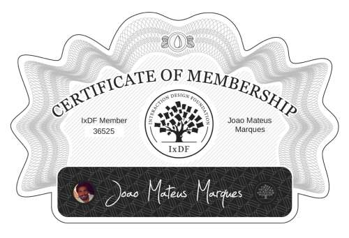 João's Certificate of membership