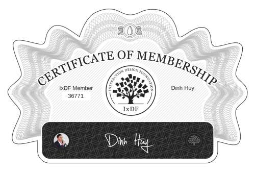 Dinh's Certificate of membership