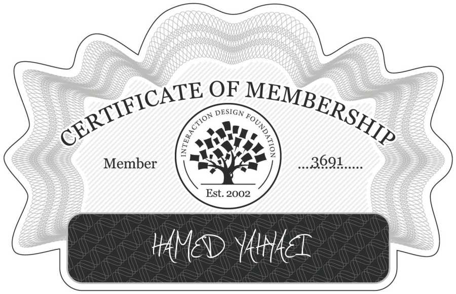 HAMED YAHYAEI: Certificate of Membership