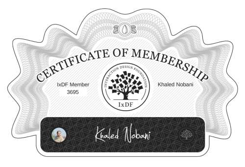 Khaled's Certificate of membership