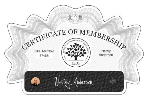 Nataly's Certificate of membership