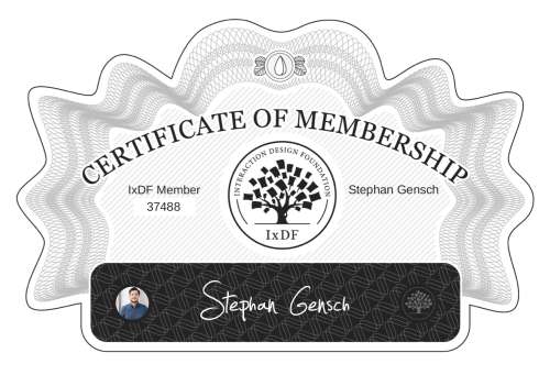 Stephan's Certificate of membership