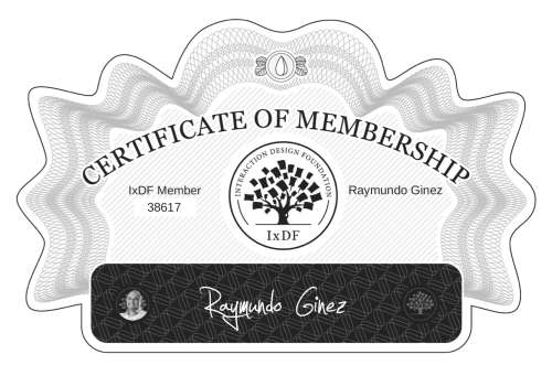 Raymundo's Certificate of membership