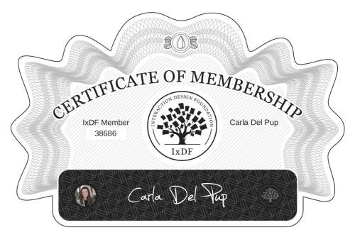 Carla's Certificate of membership