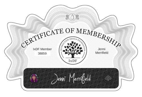 Jenni's Certificate of membership