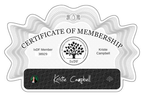 Kristie's Certificate of membership