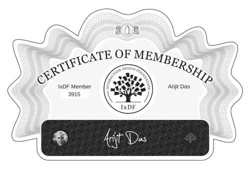 Arijit's Certificate of membership