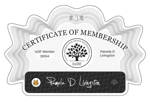 Pamela's Certificate of membership