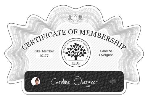 Caroline's Certificate of membership