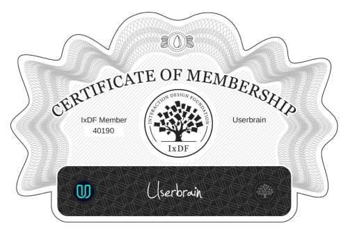 Userbrain's Certificate of membership