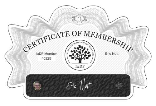 Eric's Certificate of membership