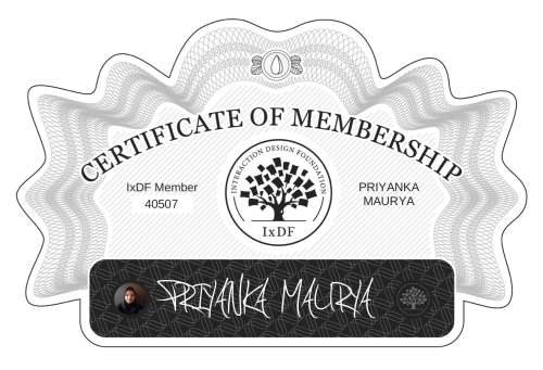PRIYANKA's Certificate of membership