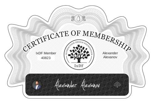 Alexander's Certificate of membership