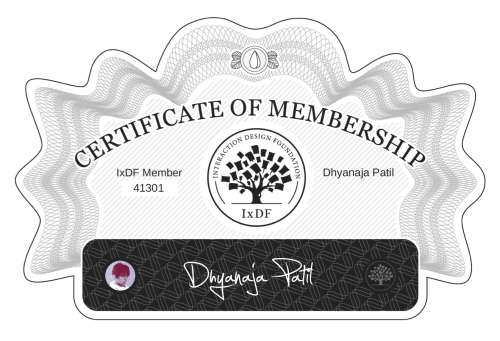 Dhyanaja's Certificate of membership
