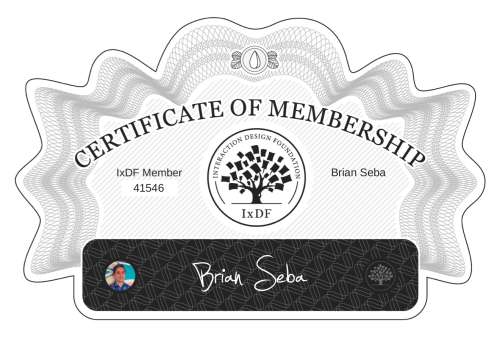 Brian's Certificate of membership