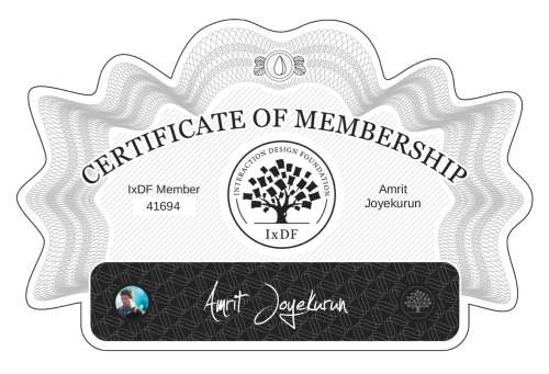 Amrit's Certificate of membership