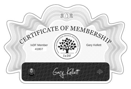 Gary's Certificate of membership