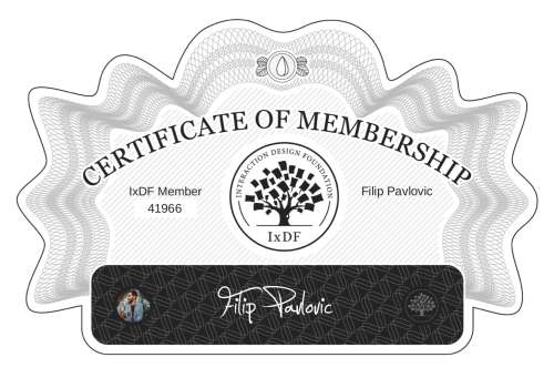 Filip's Certificate of membership