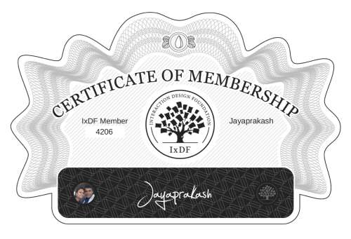 Jayaprakash's Certificate of membership