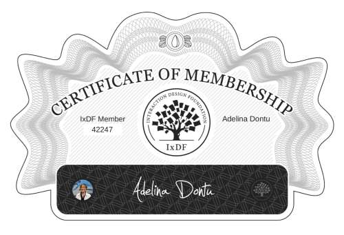 Adelina's Certificate of membership