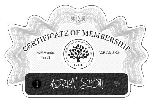 ADRIAN's Certificate of membership