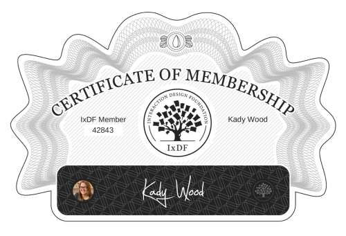 Kady's Certificate of membership