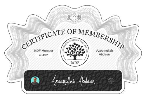 Azeemullah's Certificate of membership