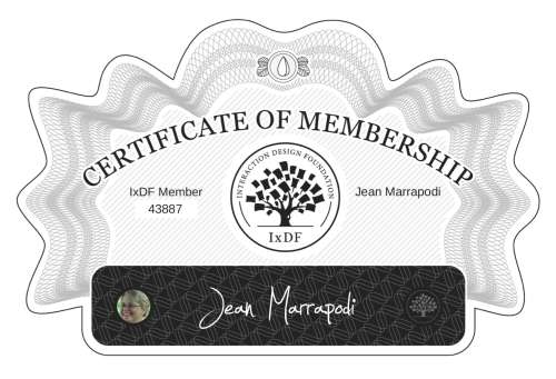Jean's Certificate of membership