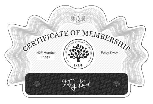Foley's Certificate of membership