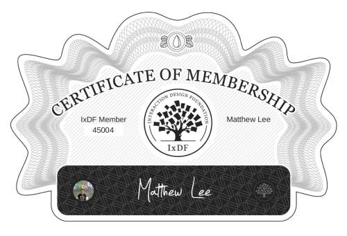 Matthew's Certificate of membership