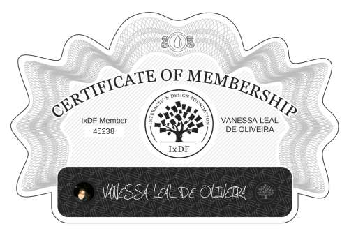 VANESSA's Certificate of membership