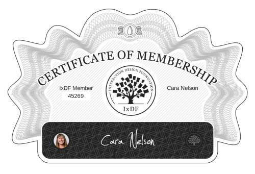 Cara's Certificate of membership