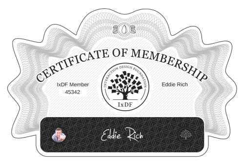 Eddie's Certificate of membership