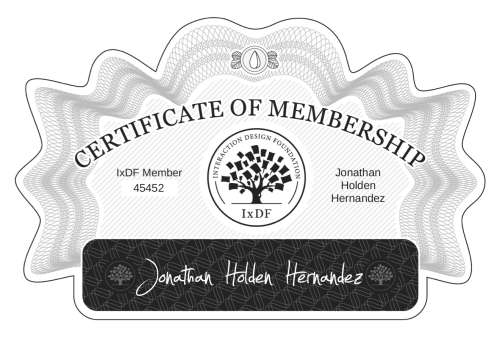 Jonathan's Certificate of membership