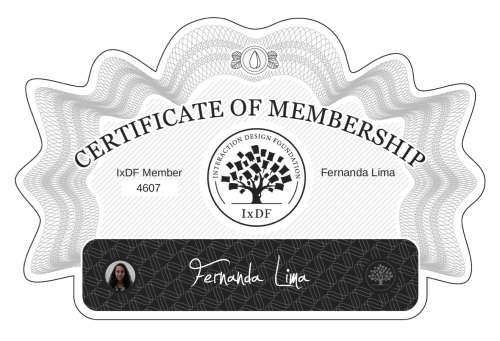 Fernanda's Certificate of membership