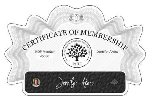 Jennifer's Certificate of membership