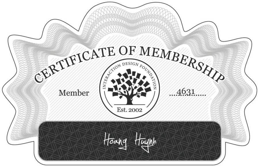 Hoang Huynh: Certificate of Membership