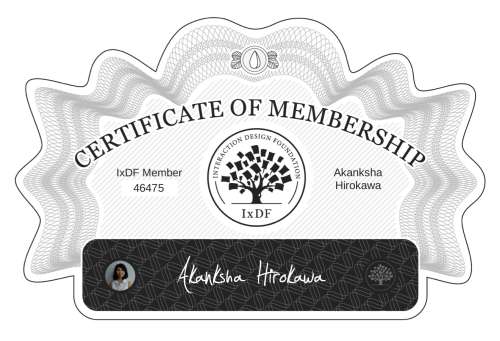 Akanksha's Certificate of membership