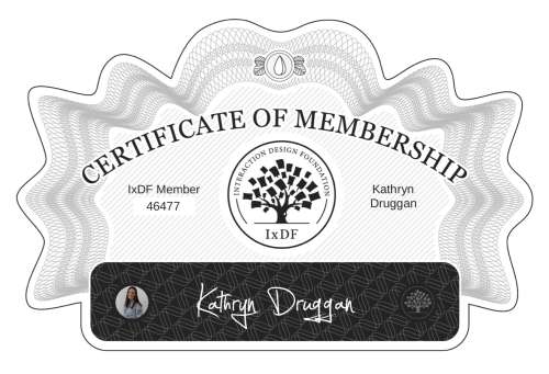 Kathryn's Certificate of membership