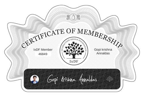 Gopi's Certificate of membership