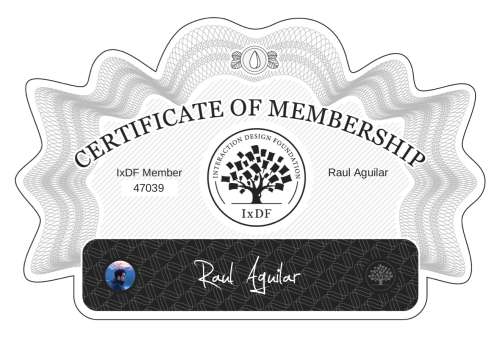 Raúl's Certificate of membership