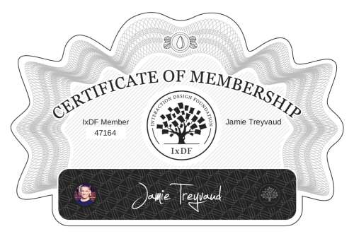 Jamie's Certificate of membership
