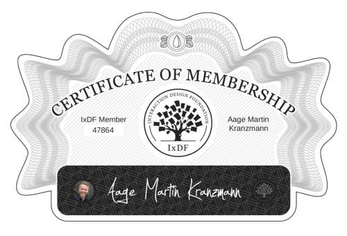 Aage's Certificate of membership